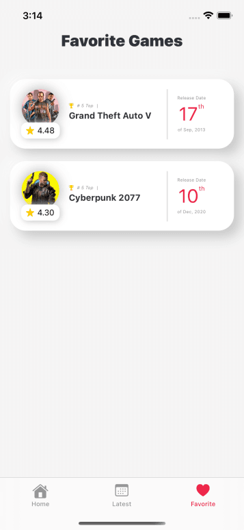 Brick Game List App Screenshot 1