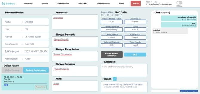 Electronic Health Record (EHR) Screenshot 1
