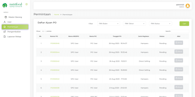 Stock Managing System Screenshot 1